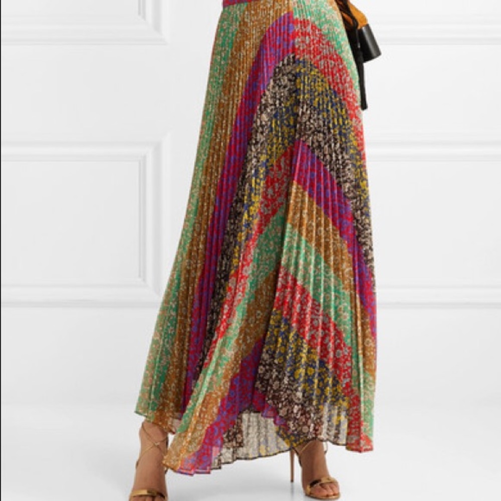 NWOT Alice and Olivia Katz pleat Georgette skirt 4